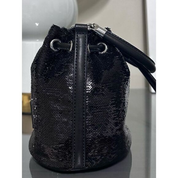 Marc Jacobs The Micro Sequin Bucket Bag, BLACK - Picture 7 of 16